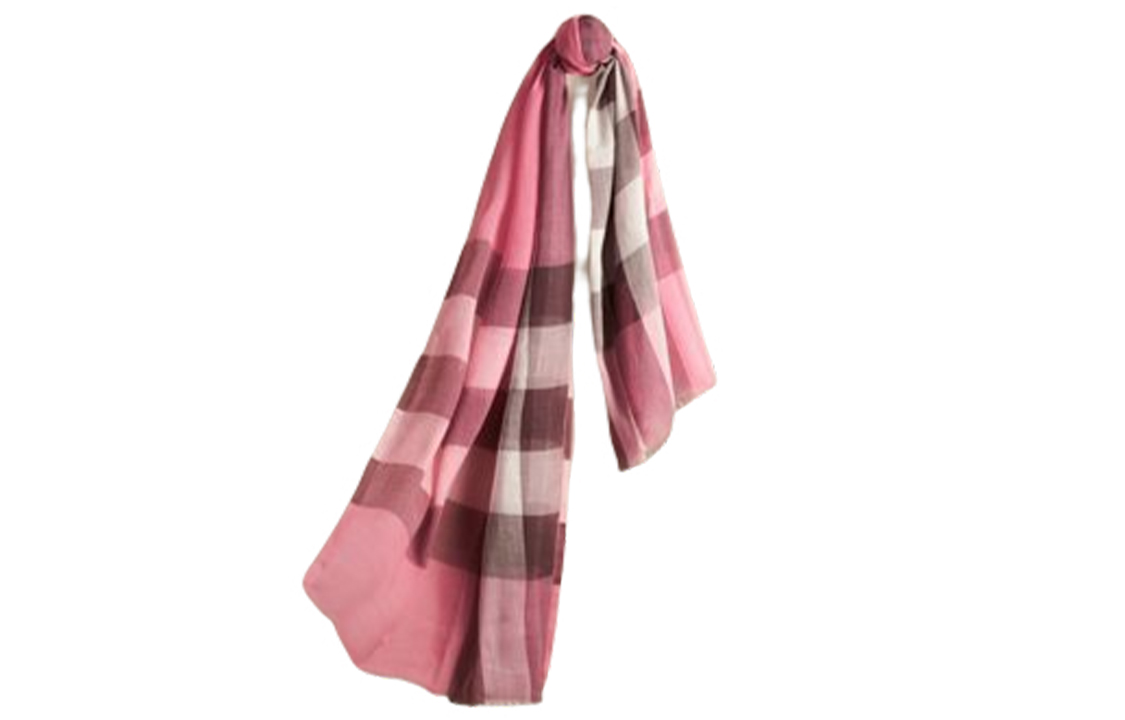 Burberry Check Modal Scarf Rose Pink Unisex Couple Design. 39692341 圖 3