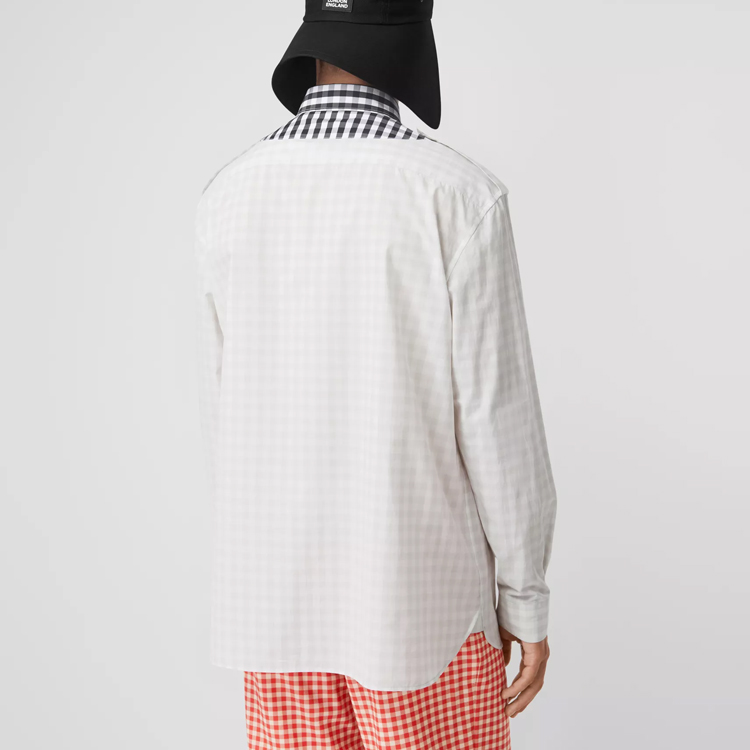 Burberry Check Panel Shirt in Light Ash Stone 45630481 圖 5