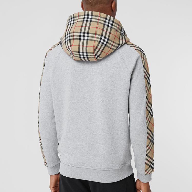 Burberry Check Patch Hoodie Light Ash Gray 80134941 圖 6