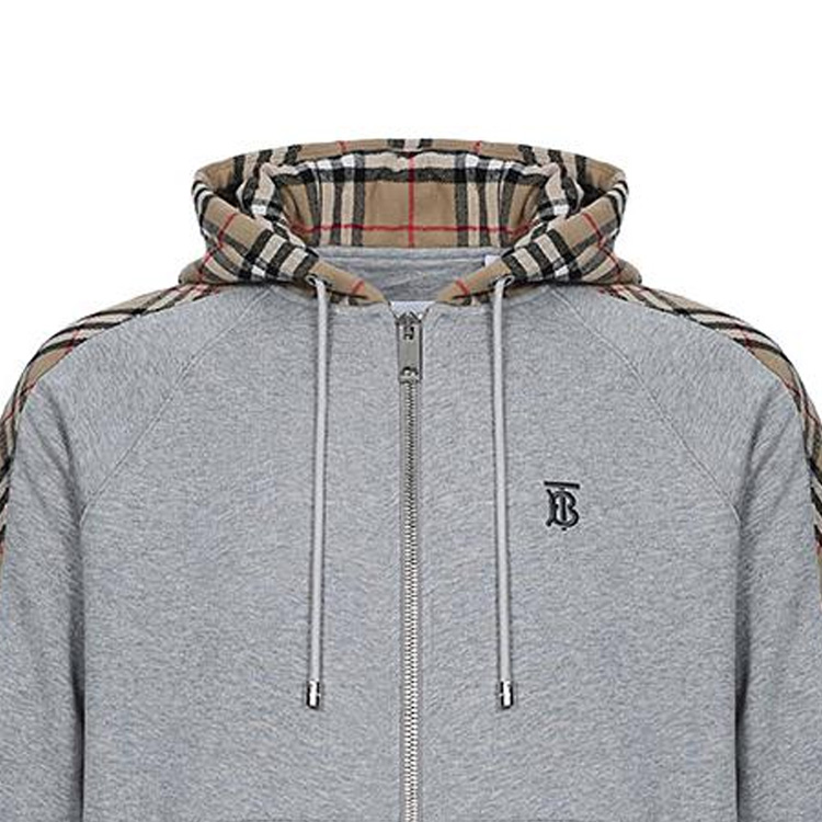 Burberry Check Patch Hoodie Light Ash Gray 80134941 圖 7