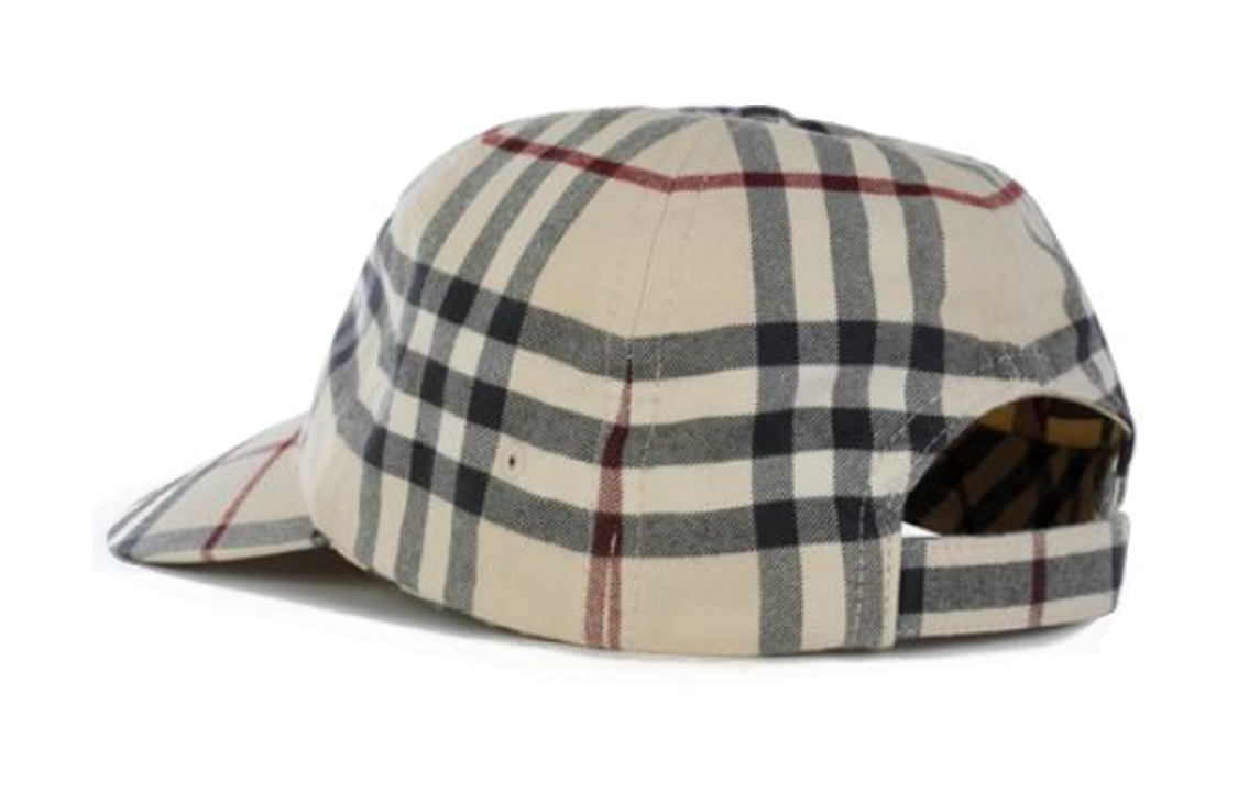 Lookbook Burberry Check Pattern Baseball Cap Camel for Men 8073370A1450