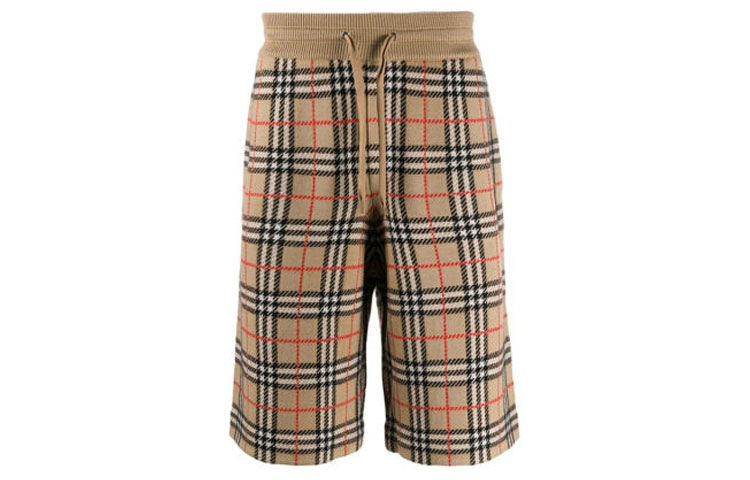 Burberry Check Pattern Casual Loose Fit Shorts Khaki 80213411 圖 2