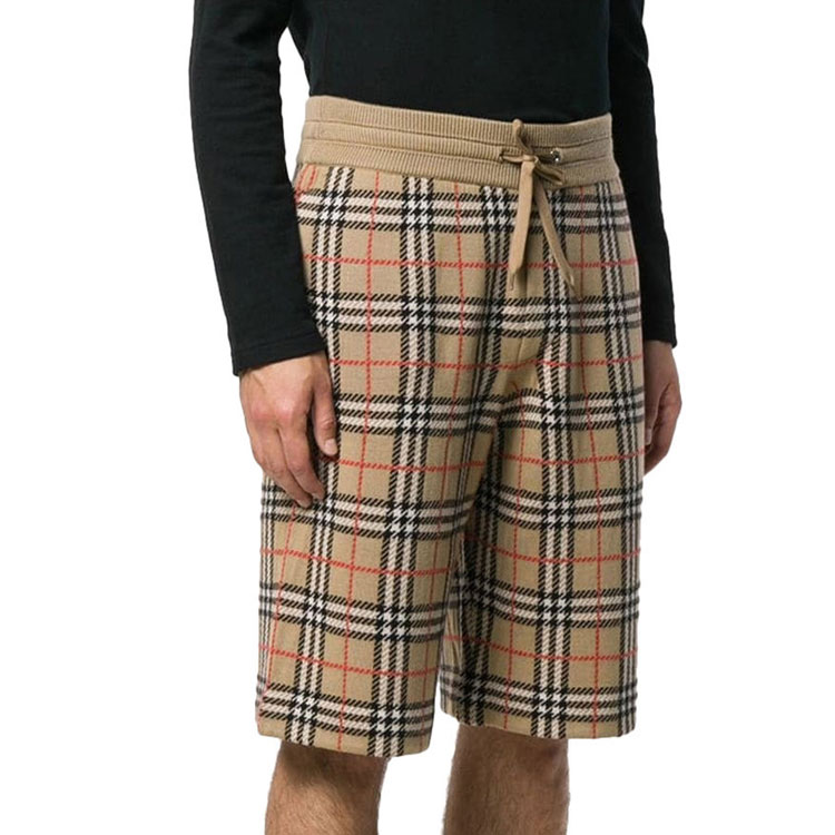 Burberry Check Pattern Casual Loose Fit Shorts Khaki 80213411 圖 4