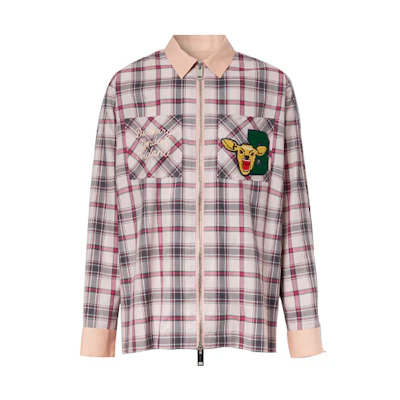 Burberry Check Pattern Cotton Long Sleeve Shirt Frost Pink 80368671