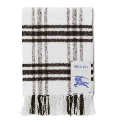 Bufanda Polar Burberry Unisex Estilo Pareja Blanco con Patrón de Cuadros 80797811 Lookbook Bufanda Polar Burberry Unisex Estilo Pareja Blanco con Patrón de Cuadros 80797811