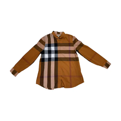 Burberry Check Pattern Long Sleeve Button-Down Shirt Men Multicolor. 39991081
