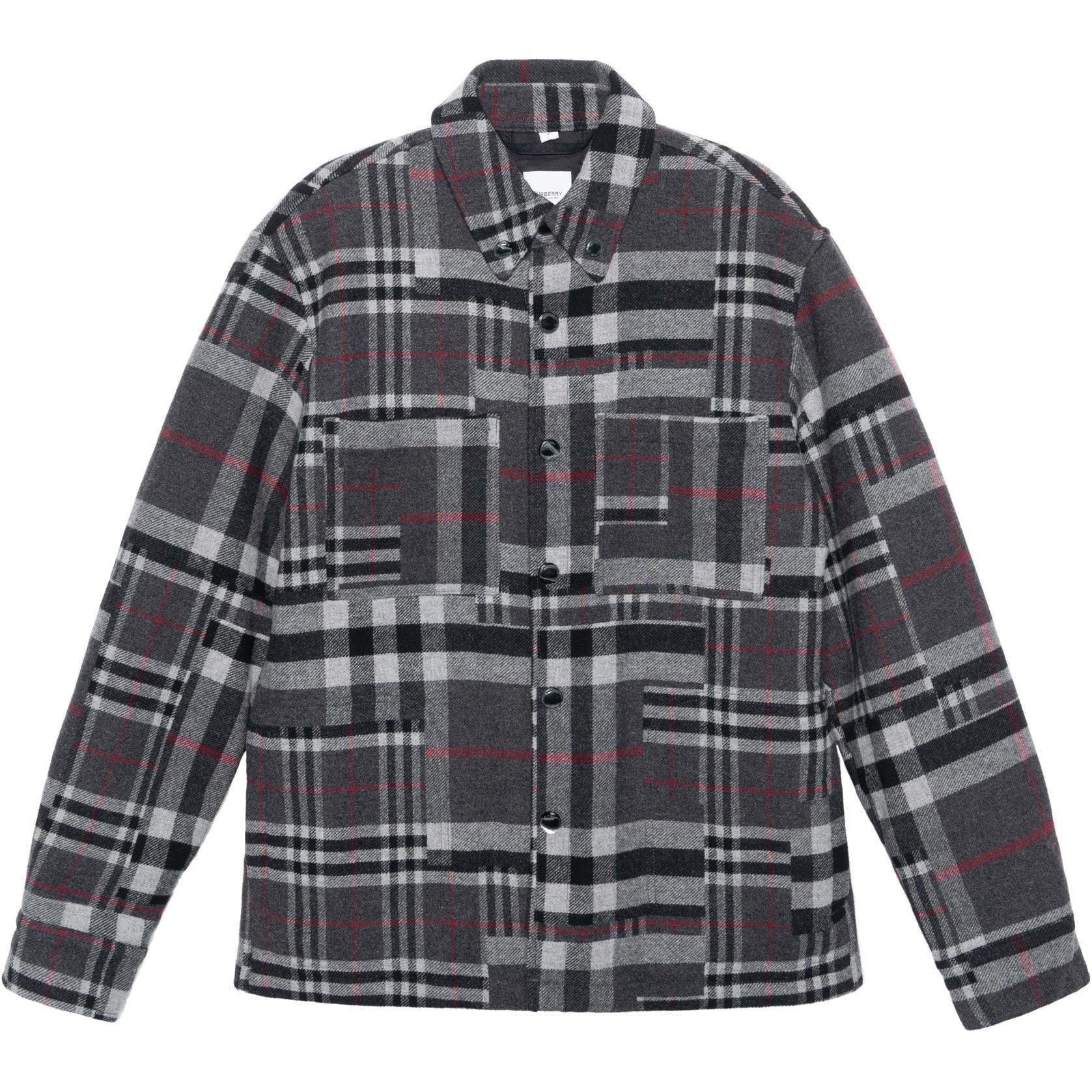 Burberry Check Pattern Long Sleeve Shirt Grey 80449921