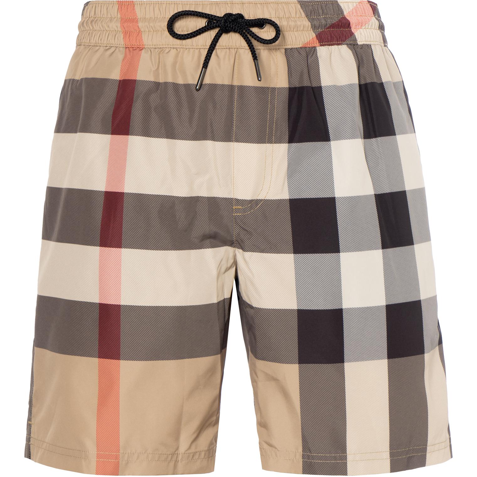 Order Burberry 格紋中腰抽繩短褲 卡其色 80172941