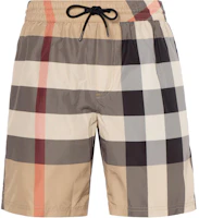Order Burberry 格紋中腰抽繩短褲 卡其色 80172941