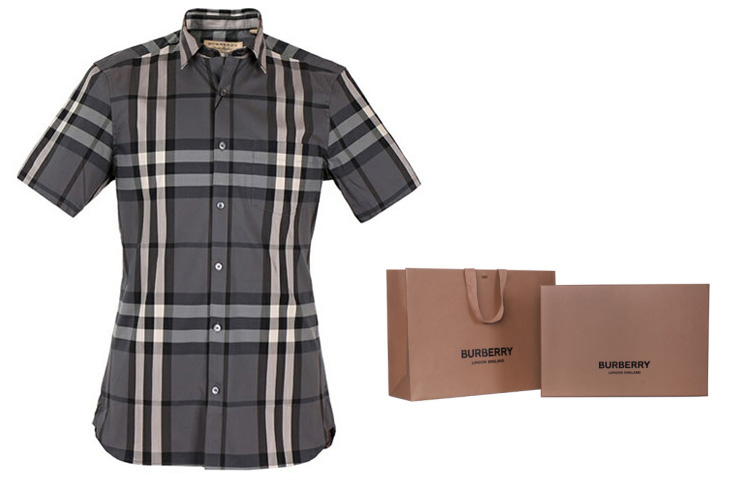 Burberry Check Pattern Short Sleeve Shirt - Gray 40039351 圖 9
