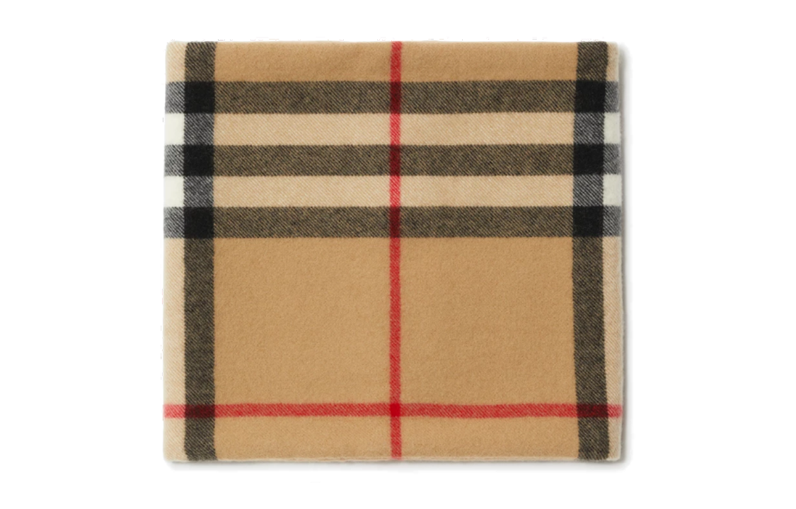 Burberry Check Pattern Snap Closure Scarf Unisex Couple Style Brown. 80832731 圖 3