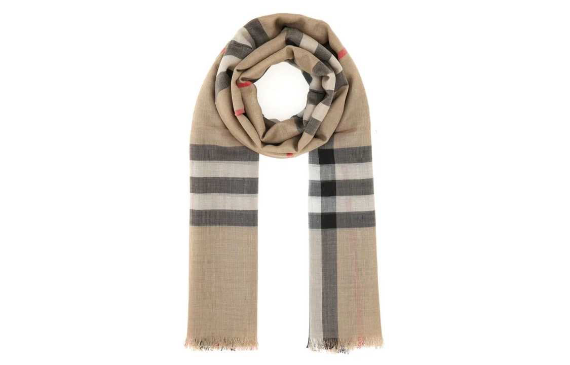Burberry Check Pattern Wool Scarf Unisex Couple Style - Multiple Colors 8078779A7026