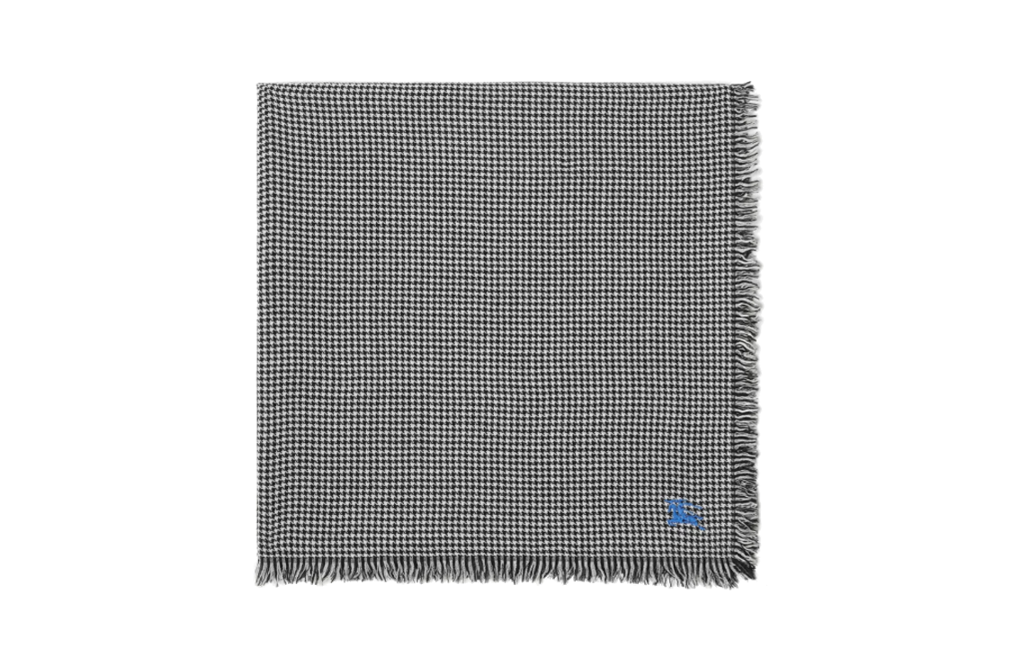 Burberry Check Pattern Wool Scarf Unisex Couple Style - Black. 80799781 圖 2