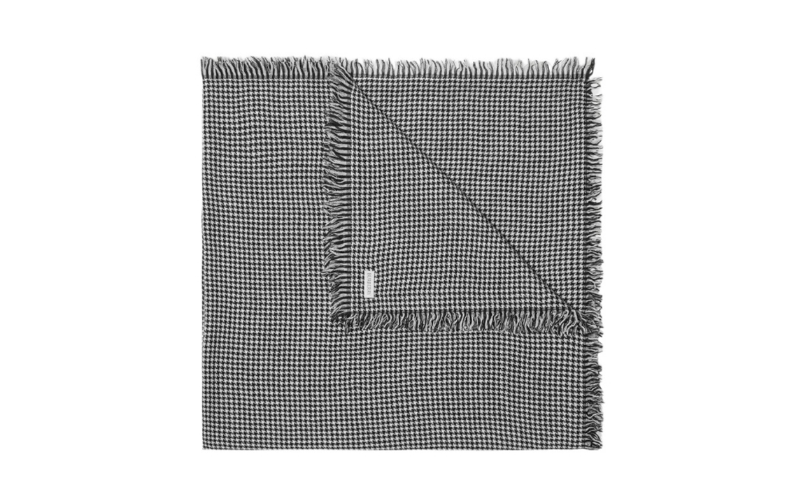 Burberry Check Pattern Wool Scarf Unisex Couple Style - Black. 80799781 圖 3