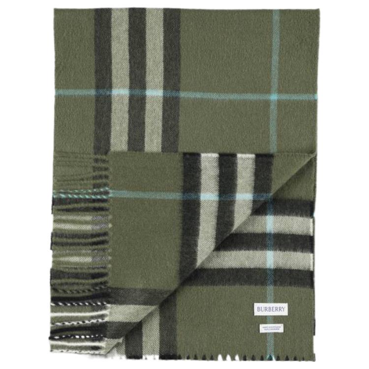 Burberry Check Pattern Wool Scarf Unisex Couple Style Multicolor. 8077885CASHMEREB7346 圖 3