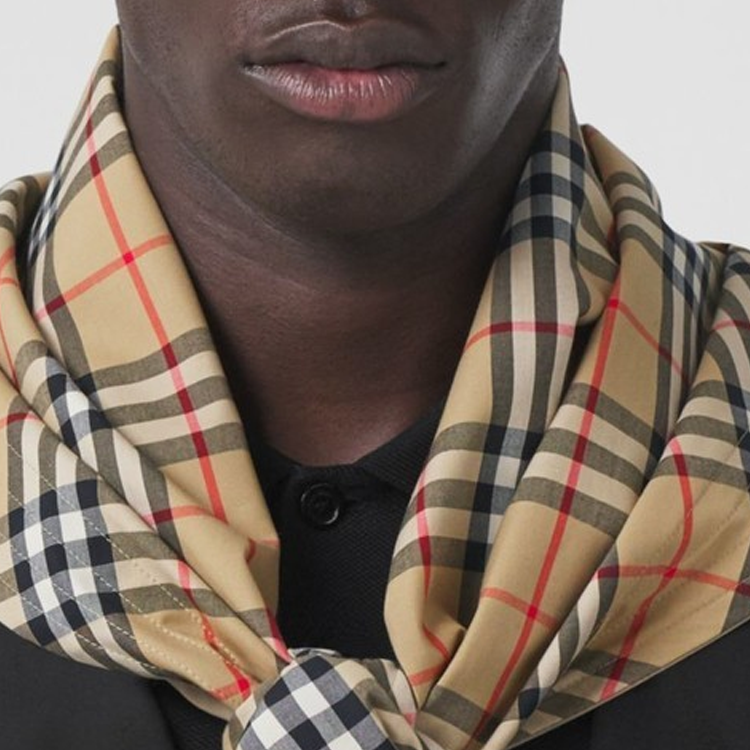 Burberry Check Pattern Wool Scarf Unisex Couple Style in Brown. 80452751 圖 5
