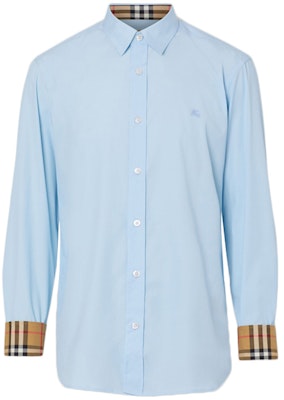 Burberry 格紋尖領長袖襯衫 男款 淺藍色 80087041 Buy Burberry 格紋尖領長袖襯衫 男款 淺藍色 80087041