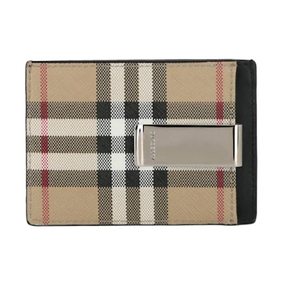 Burberry Check Print Card Holder Beige