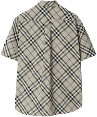 巴宝莉格纹印花男士短袖衬衫苔绿色 80876391 Lookbook 巴宝莉格纹印花男士短袖衬衫苔绿色 80876391