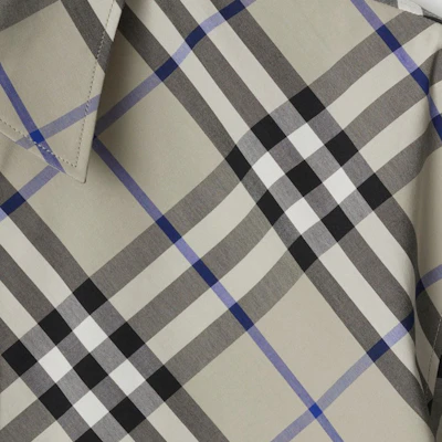 巴宝莉格纹印花男士短袖衬衫苔绿色 80876391 Sizing 巴宝莉格纹印花男士短袖衬衫苔绿色 80876391