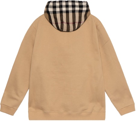 Burberry Check Print Hooded Pullover Long Sleeve Hoodie Khaki 80450061 Lookbook Burberry Check Print Hooded Pullover Long Sleeve Hoodie Khaki 80450061