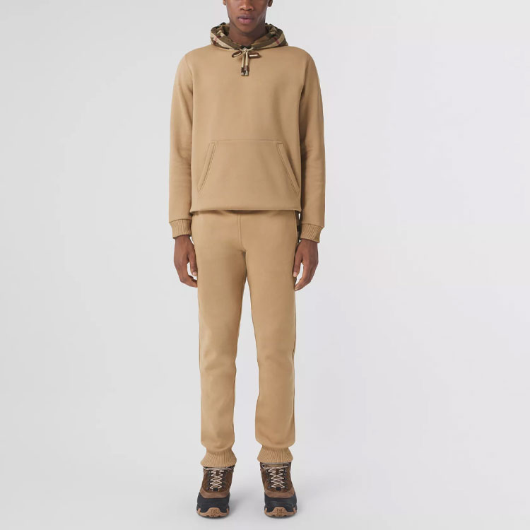 Shop バーバリー チェックプリント フード付き プルオーバー 長袖パーカー カーキ 80450061