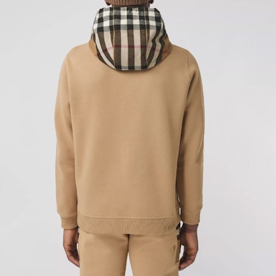 Burberry Check Print Hooded Pullover Long Sleeve Hoodie Khaki 80450061 Details for Burberry Check Print Hooded Pullover Long Sleeve Hoodie Khaki 80450061