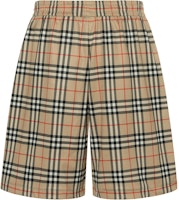 Burberry Check Print Mid-Rise Straight Casual Shorts Beige. 80264691 Burberry Check Print Mid-Rise Straight Casual Shorts Beige. 80264691