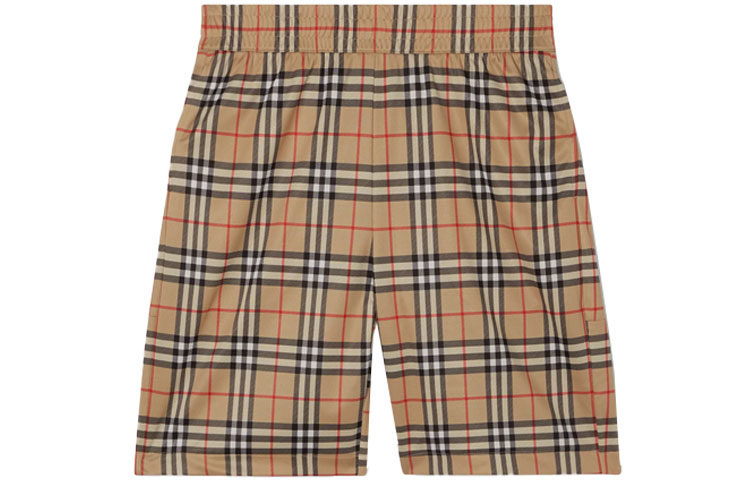 Order 博柏利格纹中腰直筒休闲短裤 米色. 80264691