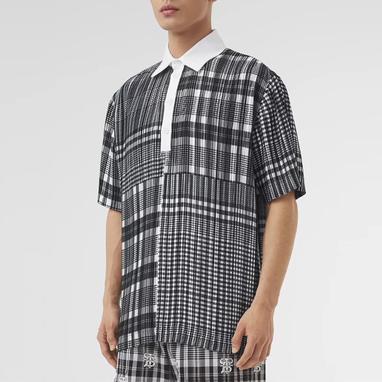 Burberry Check Print Short Sleeve Polo Shirt Black Unisex SS21 80420801 圖 5