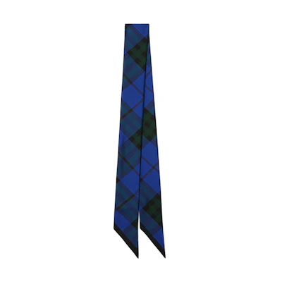 Burberry Check Print Silk Scarf Unisex Couple Style Blue. 80835581