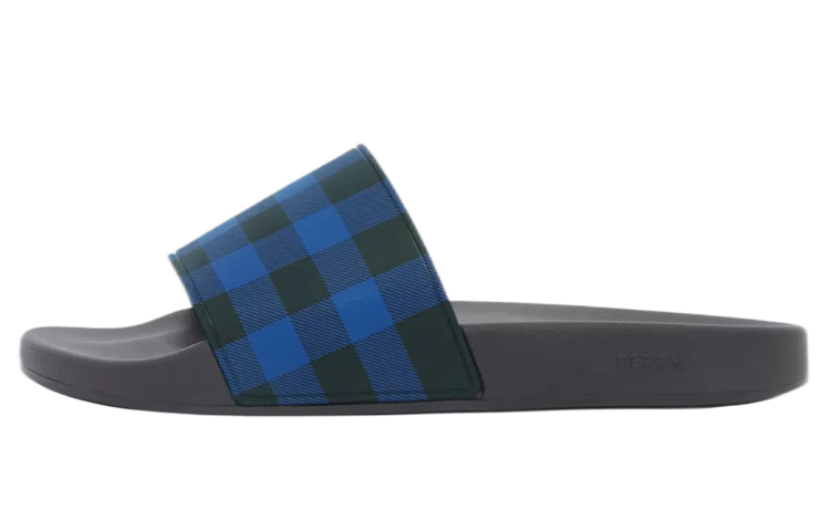 Burberry Check Print Slippers 'Blue Black'