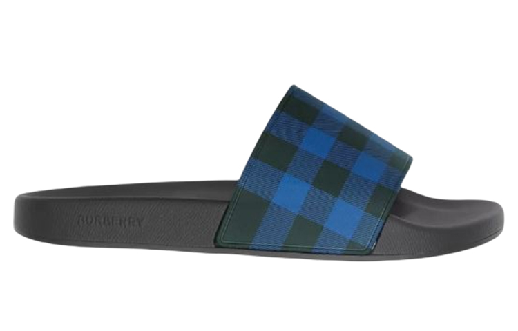 Burberry Check Print Slippers 'Blue Black' 圖 2
