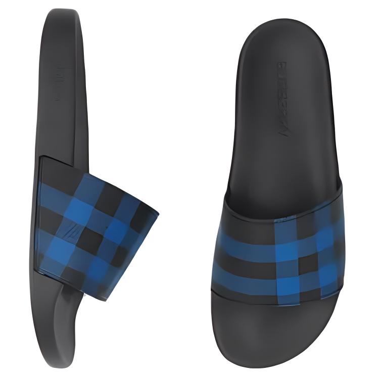 Burberry Check Print Slippers 'Blue Black' 圖 5