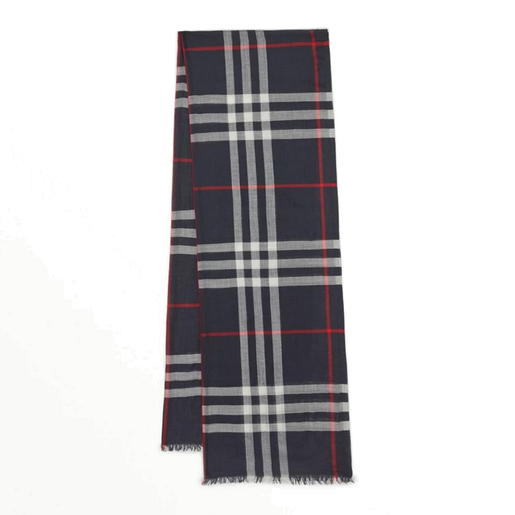 Burberry Check Print Wool Scarf Unisex Couple Style - Black 8055857A1222