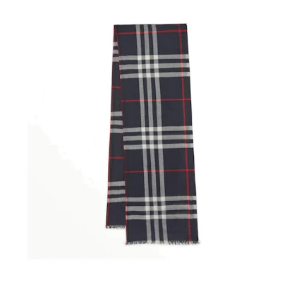 Burberry Check Print Wool Scarf Unisex Couple Style - Black 8055857A1222