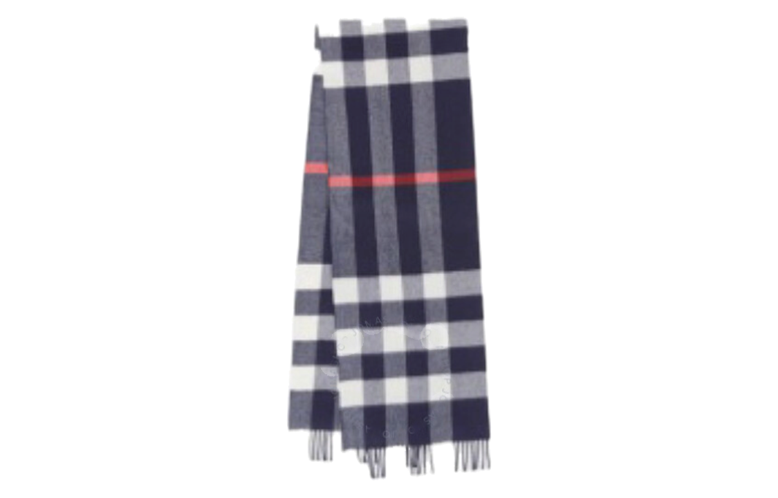 Burberry Check Print Wool Scarf Unisex Couple Style - Blue 8077891 圖 2