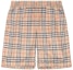 Order Burberry Check Printed Mid-Rise Elastic Shorts Archive Beige 8026469