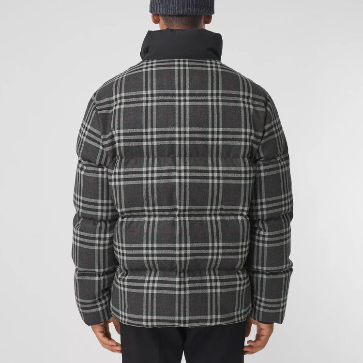 Purchase Chaqueta Acolchada Burberry Check - Abrigo Invierno Gris Carbón Ajustado 80454991