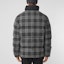 Purchase Burberry Check Puffer Jacket - Fitted Down Coat Winter Charcoal Grey 80454991