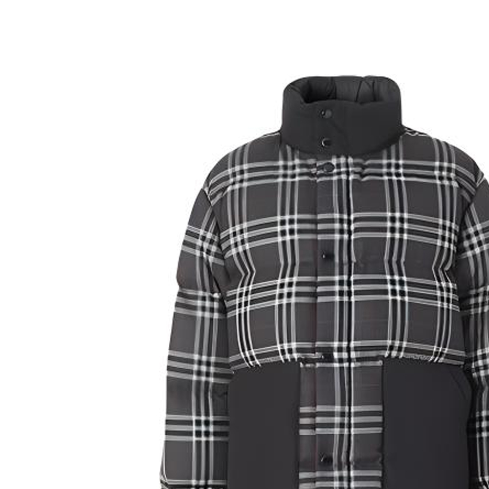 Details for Chaqueta Acolchada Burberry Check - Abrigo Invierno Gris Carbón Ajustado 80454991