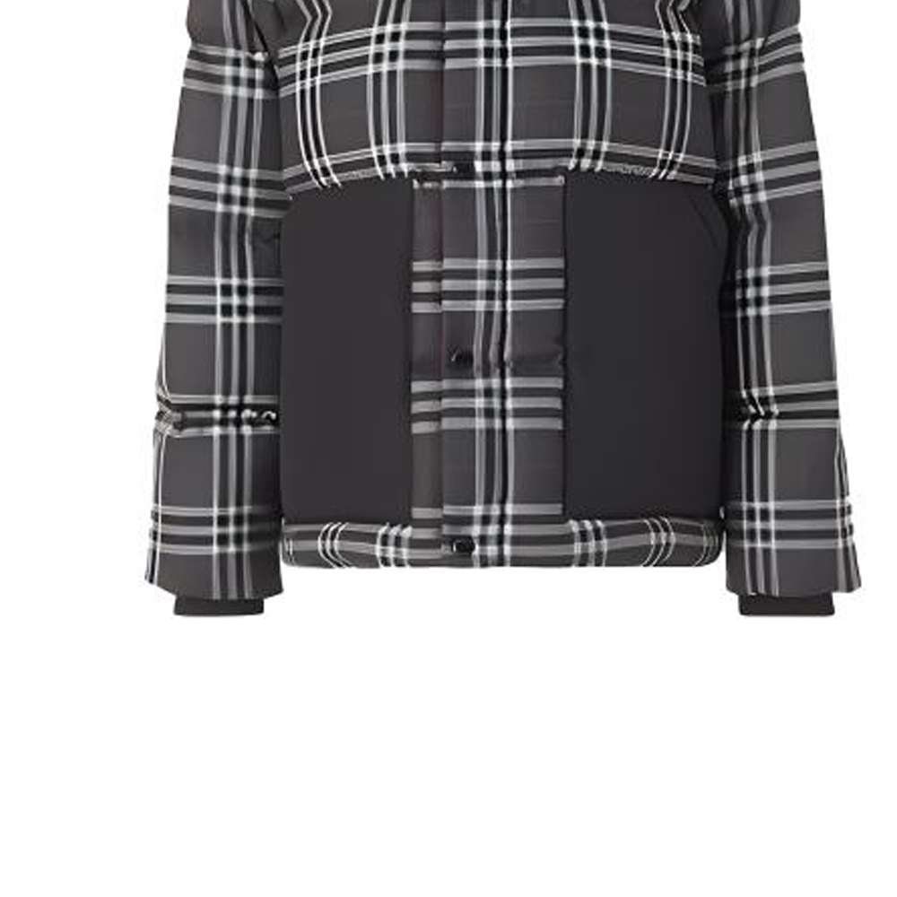 Sizing Chaqueta Acolchada Burberry Check - Abrigo Invierno Gris Carbón Ajustado 80454991