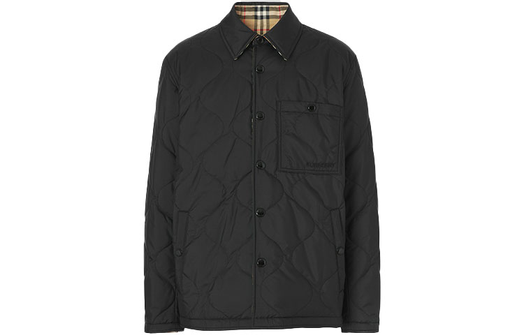 Burberry Check Reversible Jacket Style Long Sleeve Shirt Black 80491391 圖 2