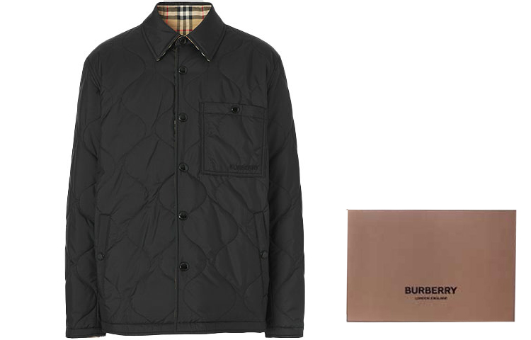 Burberry Check Reversible Jacket Style Long Sleeve Shirt Black 80491391 圖 4