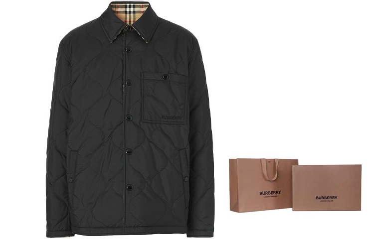 Burberry Check Reversible Jacket Style Long Sleeve Shirt Black 80491391 圖 5
