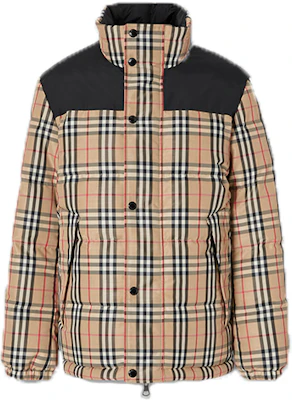 Burberry Check Reversible Stand Collar Down Jacket Beige 80188621 Buy Burberry Check Reversible Stand Collar Down Jacket Beige 80188621
