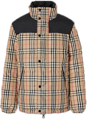 Burberry Check Reversible Stand Collar Down Jacket Beige 80188621 Order Burberry Check Reversible Stand Collar Down Jacket Beige 80188621