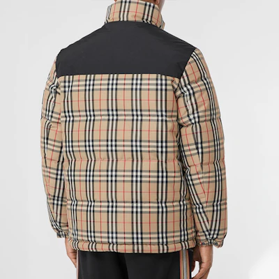 Burberry Check Reversible Stand Collar Down Jacket Beige 80188621 Details for Burberry Check Reversible Stand Collar Down Jacket Beige 80188621