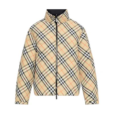 Burberry Check Reversible Zip-Up Jacket Beige Outerwear. 80960951