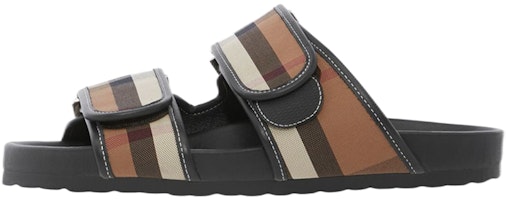 Burberry Check Sandals Birch Brown Black 80558231 Burberry Check Sandals Birch Brown Black 80558231